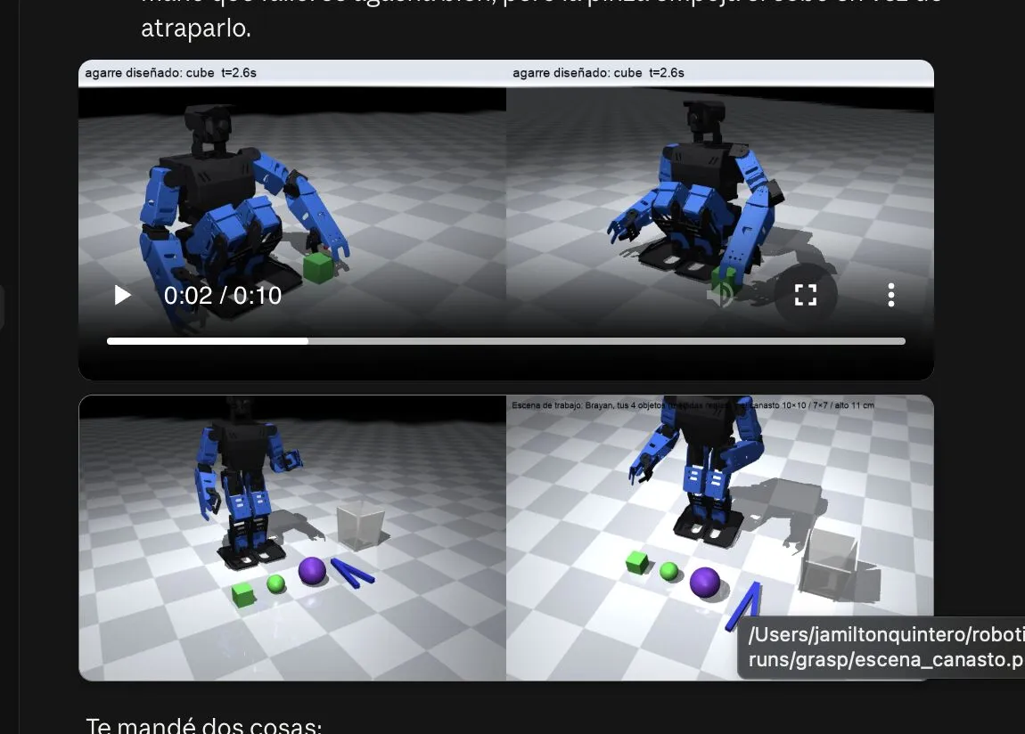 Simulación de agarre de objetos antes de probar con el robot real